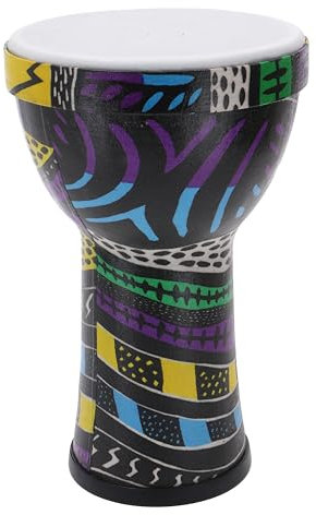 GURU SHOP Farbige Djembe/Holztrommel/Percussion Rhythmus Klang Instrument - Motiv 6/27 cm, Mehrfarbig, Musikinstrumente