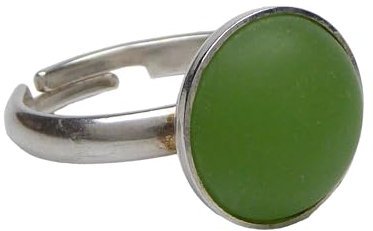 Lindgrüner Seeglas Ring 925 Sterling Silber für Damen und Mädchen die Größe ist verstellbar