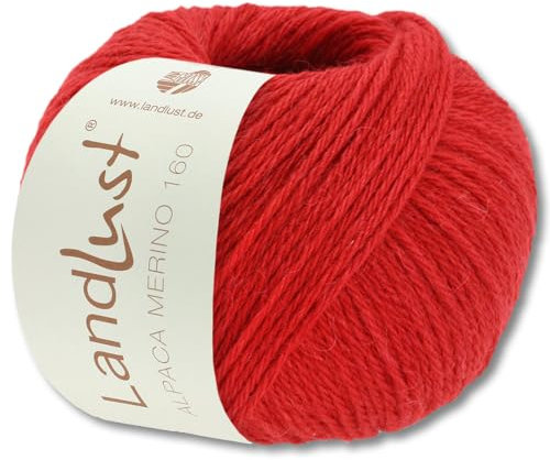 Frida's Wollhaus Lana Grossa 50 g Landlust Alpaka Merino 160 Wolle Stricken 26 Farben (419 | Rot)