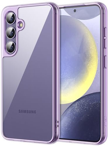 JETech Cover per Samsung Galaxy S24 5G, Anti Ingiallimento Protezione Custodia con Antiurto, Anti-Graffio e Retro Rigida in PC (Viola)