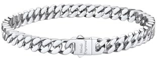 Bestyle Armband Herren mit Gravur Kubanisch Armkette 5mm Panzerarmband Edelstahl 19cm lang Silberarmband Metallschmuck Personalisiertes Geschenk für Jungs Frauen