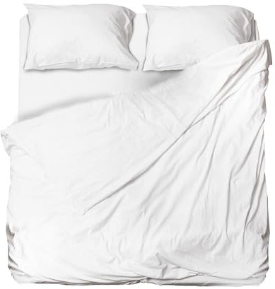 hermet Set Lenzuolo Matrimoniale Microfibra, Bianco, Completo Letto, Lenzuolo Sopra, Lenzuolo Con Angoli, Coppia Federe, Winner