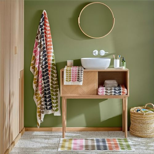Orla Kiely Retro-Badematte, 50 x 90 cm, mit mehrstieligem Stiel, Kastanienbraun