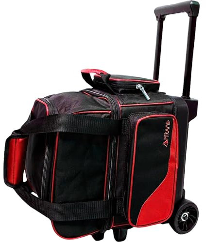 Pyramid Path Pro Deluxe Bowlingtasche mit Rollen, Schwarz/Rot