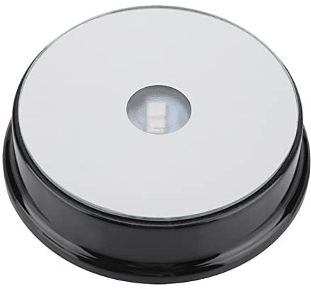 Haofy Rotierender LED-Ausstellungsständer, Motorisierter Ausstellungssockel, 7 Farbwechsel-Show-Drehteller-Sockel mit Licht für Kristallkunst-Figuren, Schmuck, Uhren,