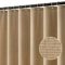 MIULEE Tenda da doccia in lino 120x200 cm cachi, tende da doccia impermeabili in poliestere di lusso per hotel, tenda da bagno in tessuto lavabile antimuffa con 8 anelli