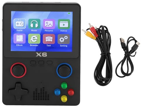 MENDUNER Retro Konsole, Handheld Spielekonsole mit 32G Speicherkarte, Pocket Console, Retro Spielekonsole, Unterstützt 11 Emulatoren, 3,5 Zoll IPS Bildschirm, 2000 mAh (Black)
