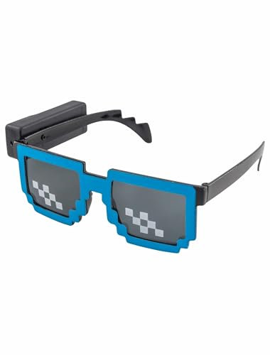 LED Brille Thug Life Pixel blau