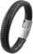 JUZICHEN Herren Leder Und Edelstahl Armband Armband, Geflochtene Stil Armbänder Für Männer, Herrenschmuck Geschenk Für Herren Papa, Lederarmband Schwarz Braun Leder (A)