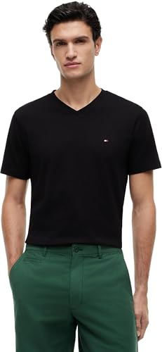 Tommy Hilfiger Herren T-Shirt Kurzarm Essential Tee mit V-Ausschnitt
