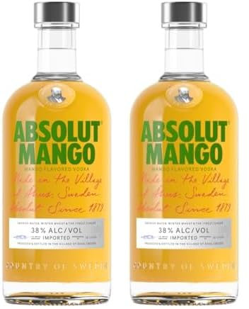 ABSOLUT VODKA Mango Vodka aromatisée - 38%, 70cl (Lot de 2)