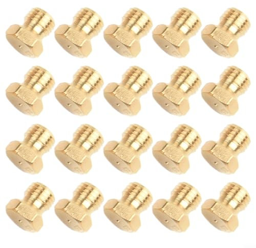 20 Pack Brass Propane Burner Nozzle, Burner Hob Injector Nozzle Conversion Kit Natural Gas Jet Set Nozzles Injectors