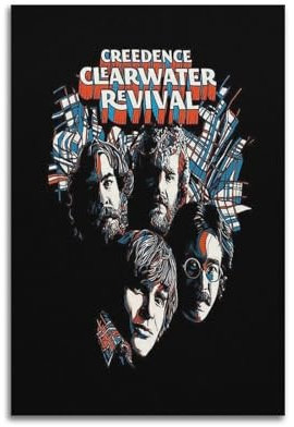 Creedence Clearwater Revival Creedence Golddruck, Albumcover, signiert, limitiertes Poster, Musikalbumcover, Pop-Hip-Hop-Rap-Sänger, Star, Musikposter, ästhetische Leinwand, Wandkunst für Mädchen und