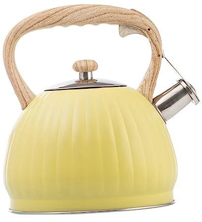 Cabilock Recipiente Para Agua Silbato Hervidor De Calabaza Mango De Madera 3.5l