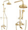 Retro Cascada Grifo de la Ducha Tina Latón Antiguo Kit3 Salidas 8 Cabezal de ducha superior + ducha de mano + bañera con Soporte Extensible (100-135 cm)