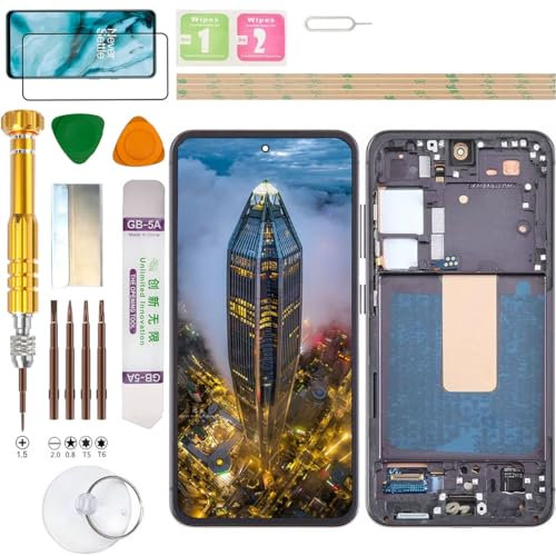 Gadget Troops Kit di ricambio per display LCD (senza impronte digitali) per Samsung Galaxy S23 SM-S911B/DS, S911B, S911U, S911U1, S911W, S911N, S9110, S911E, colore nero