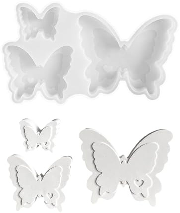 GIUSOBG 3 Stück Silikonformen Gießformen Ostern Schmetterling | Schmetterlings Silikonformen Frühling für Gips Giessform Ostern für Handwer