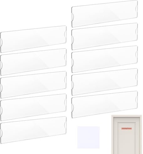 Name Plates for Doors - Transparent Sign Wall Mount Nameplate Holders with Tape Horizontal | Acrylic Wall Mount Nameplate Holders | Transparent Name Plaques for Door Office Home Classroom Gift