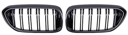 Auto-Frontstoßstange Racing Grille Doppellamellen Nierengrill Kompatibel für BMW 5 Series G30 G31 520i 530i 540i M5 2017-2020