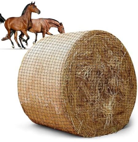 Heunetz für Rundballen, ø 180 cm, Höhe 180 cm, engmaschiges Futternetz, Heusack, Heutasche, schwarz, Maschenweite 4,5 x 4,5 cm für Heuraufe geeignet