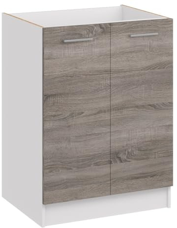 roe furniture Küchenunterschrank – Unterschrank mit 2 Türen & Einlegeboden – Küchenschrank 60×82×44 cm – Stauraumschrank aus Holzwerkstoff, melaminbeschichtet