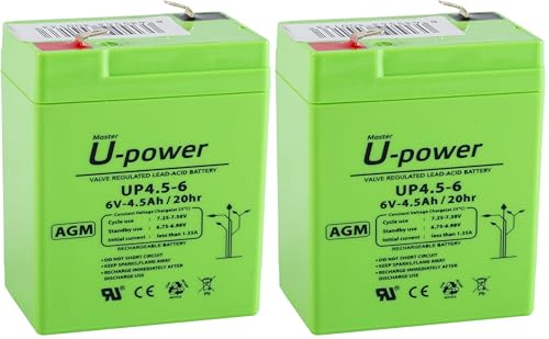 Batería U-Power Plomb AGM 6V 4.5Ah F1 4,8mm (Lot de 2)