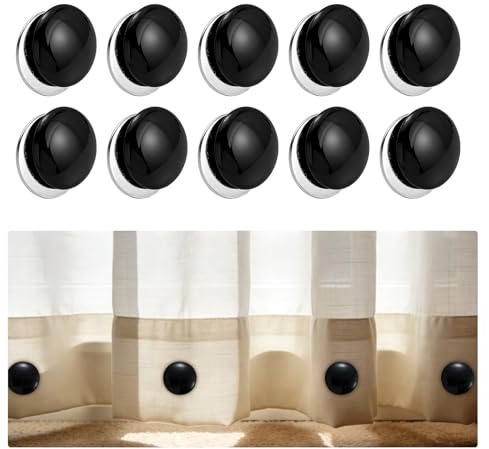 10 Stück Duschvorhang Magnet, Duschvorhang Beschwerer Duschvorhang Gewichte Gardinen Beschwerer Unten Gewichte für Vorhänge Vorhang Gewichte Outdoor für Dusche Fenster Tischdecken(Schwarz 4CM)