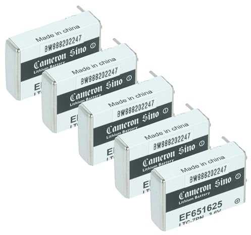 vhbw 5X EF651625 Spezial-Batterien - Primärbatterien mit Lötpins (750 mAh, 3,6 V, Li-SOCl2)