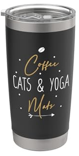 Coffee Cats and Yoga Mats Doppelwandiger Edelstahl-Thermobecher