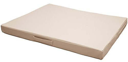 CopcoPet Hundematte Jumbo Orthopädisch Beige 100 x 80 x 8 cm – Robustes Kunstleder – Waschbar, rutschfest & pflegeleicht – Für mittelgroße Hunde, Wohnung, Garten, Transportbox – Extra dick