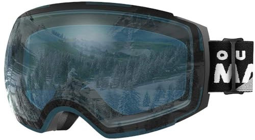 OutdoorMaster Unisex Skibrille PRO Damen Herren mit wechselgläsern, 100% UV-Schutz Schneebrille Skibrille für brillenträger, Anti-Nebel Snowboard Brille Ski Goggles für Jungen und Mädchen