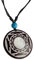 CHICNET Holzkette Perlmutt verstellbar Baumwolle Muschel Kette Holz Gold Silber rund | Yinyang Om Baum des Lebens Thor Hammer Allsehendes Auge Halskette Herren Damen Anhänger Sri Yantra dunkel
