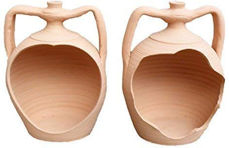 ANFORA IN TERRACOTTA APERTA FATTA A MANO SUL TORNIO PER PIANTE E FIORI; ALTEZZA CM. 48, DIAMETRO CM. 29 MADE IN ITALY