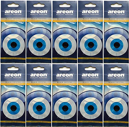 Areon Car Air Freshener Hanging Black Crystal Blue Eye Oriental Nazar Amulet Home 2D Paper Set Multi Pack of 10
