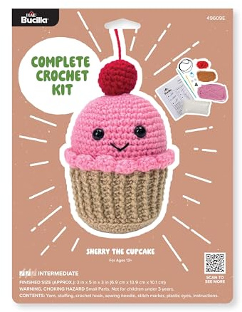 Bucilla Complete Crochet Kit, Sherry The Cupcake, 5