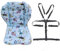 Baby Hochstuhl-Sitzkissen-Auskleidung, widerstandsfähige und Hochstuhlgurte (5-Punkt-Gurt) 1 Anzug (blaues Tier)