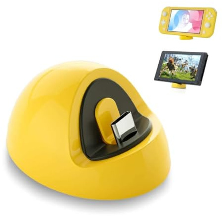 Switch Lite Charging Dock, Mini Portable Charger Compatible with Nintendo Switch Lite - Yellow
