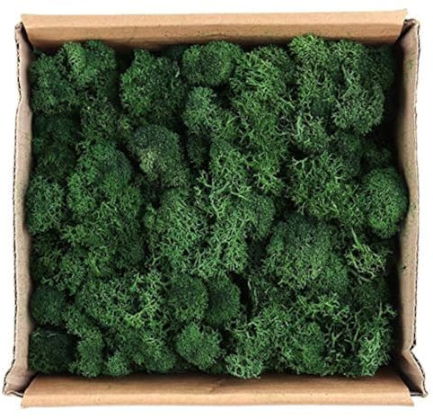 Artificial Moss, 130g Outdoor Fake Moss Lichen Plants for Home, Garden, Patio Decoration Realistic Looking Garden Synthetic Turf (Dark Green)