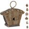 Reladays Casetta per Uccelli, da Appendere, in Legno Non Trattato, Balcone, Terrazza, Giardino, HLP 29x27x11cm, Naturale