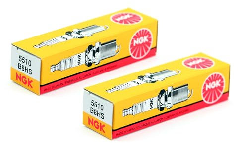 2x Zündkerze B8HS 5510 von NGK, Gewinde Ø 14mm für Mofa, Roller, Moped, Motorrad, Quad, Schneemobil, Bootsmotor, ATV - kompatibel mit Simson, Kreidler, Yamaha