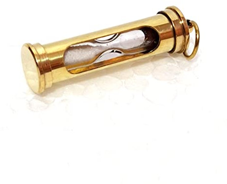 Ganga Nautical Golden Total Hight Porte-clés sablier vintage en laiton 10,2 cm
