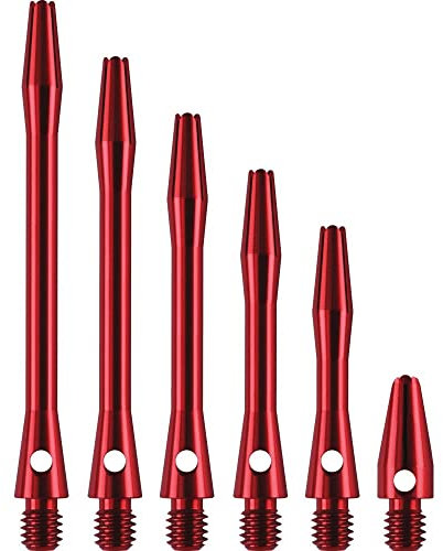 DESIGNA DARTS Dart-Schäfte aus Metall, 3 Sets eloxiertes Aluminium, kurz, rot, 35 mm