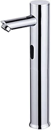 Mitigeur Lavabo Automatique à Infrarouge Chromé Robinet Infrarouge pour Lave Main Eau Froide et Chaude Robinets de Lavabo pour Salle de Bain Batterie Haute