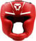 LangRay Boxen Kopfschutz für Erwachsene, Leder Boxhelm Thaiboxen Gesichtsschutz Hoher Schlagdämpfung mit Perfekter Sicht und Gute Schweißaufnahme für Kampfsport MMA Boxen Kickboxen Sparring,Rot,L