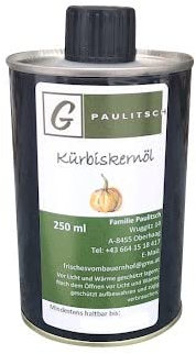 Olio di semi di zucca, dall'Austria, olio di semi di zucca della Stiria puro al 100%, fresco dalla fattoria, la massima qualità per i tuoi piatti (250ml)