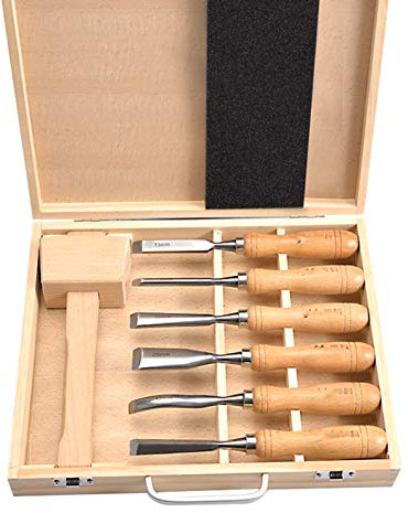 Holzbearbeitungs-Schnitzmeißel-Set Meißel-Schnitz-Set, Chrom-Vanadium-Stahl-Schmiede-Profi-Holzbearbeitungs-Handwerkzeug-Kombinations-Set, Schnitz-Holzschnitz-Werkzeug-Meißel-Anfän
