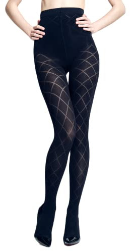 Sentelegri Collants semi-opaques à motifs 40 deniers 3D, Noir , XL