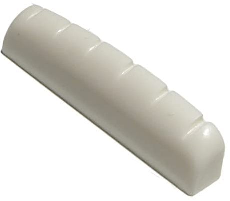 Guitar nut acoustic or electric 43mm x 6mm in white quality resin material.