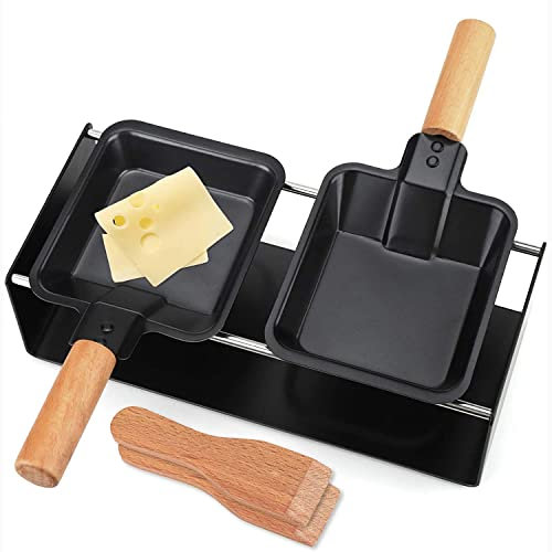 Mini Cheese Melting Pan, Portable Cheese Rotaster with Handle Nonstick Oven Grill Plate Accessory, Non-Stick Raclette Grill Set, for Home Kitchen
