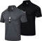 MoFiz Mens Short Sleeve Polo Shirts Breathable Lightweight Outdoor Work Tactical Shirt Casual Fishing Golf Hiking Polo Top Black&Grey Size L